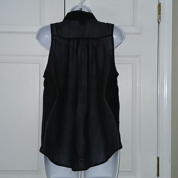 Wet seal black sheer button down blouse  Sz L NWOT - Picture 4 of 5